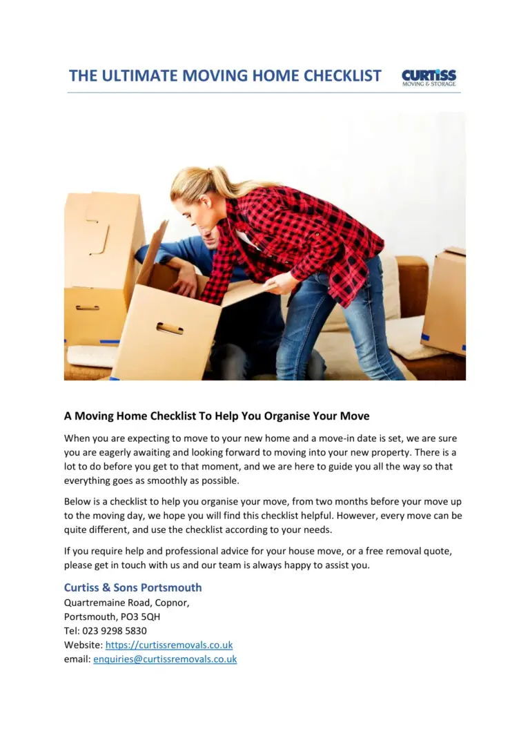 MOVING HOME CHECKLIST